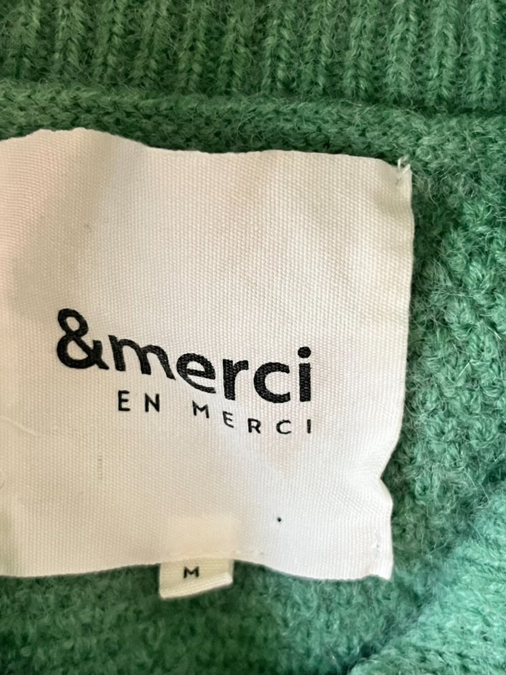 & Merci Green Cable knit Cardigan Sweater Women’s Size Medium Acrylic Blend - Picture 4 of 5